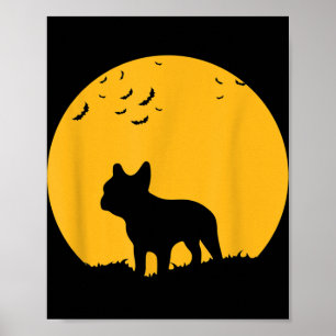 Moon Halloween Inspire French Bulldog Gift Poster