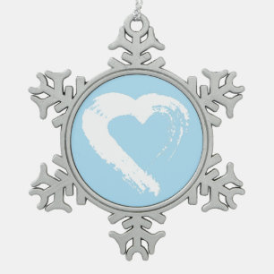 Moon Heart Christmas Snowflake Ornament