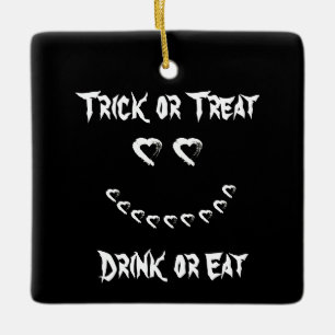 Moon Heart  Halloween Trick or Treat Ornament
