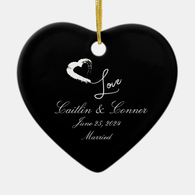 Moon Heart Married Ornament Wedding Gift (Front)