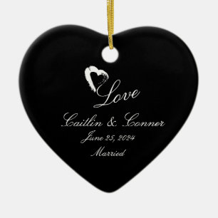 Moon Heart Married Ornament Wedding Gift