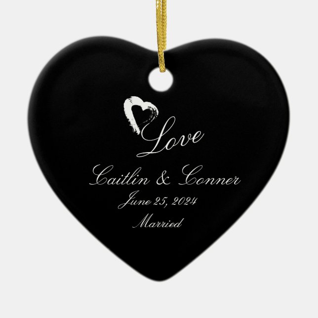Moon Heart Married Ornament Wedding Gift (Front)