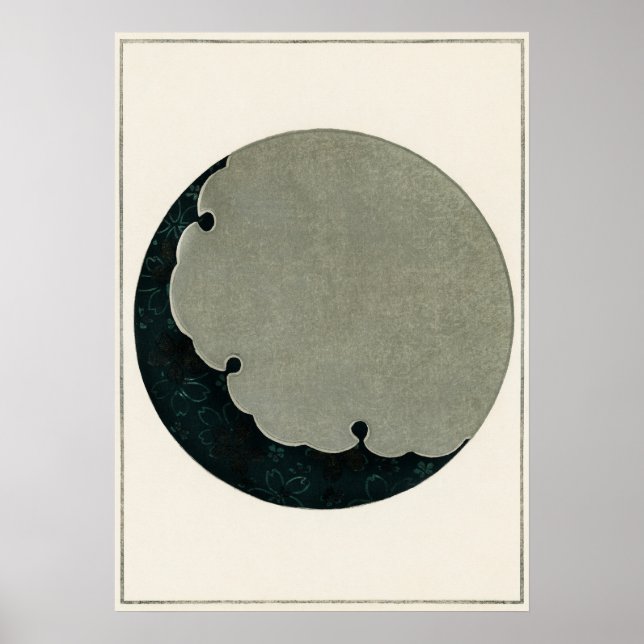 Moon Illustration Vintage Japanese Art Poster (Front)