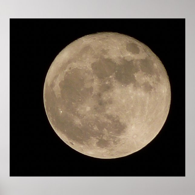 Moon Imprimer Astronomie lunaire Poster Pleine lun (Devant)