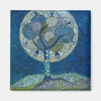 moon in bloom (painting) magnet