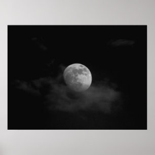 Moon in Clouds Poster