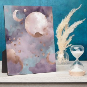 Moon in Pink AI art Plaque