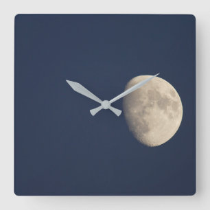 Moon in the Early Evening Square Wall Clock