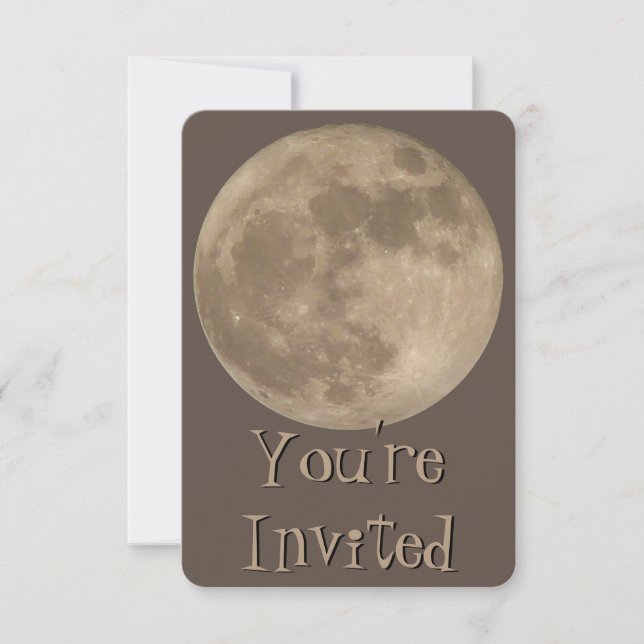 Moon Invitations Personalized Full Moon RSVP Cards (Front)