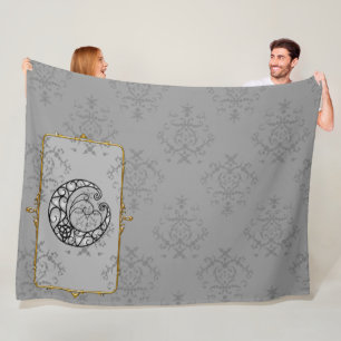 Moon is Mine Grey Fleece Blanket