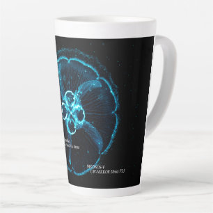 Moon Jelly in Underwater Space Latte Mug