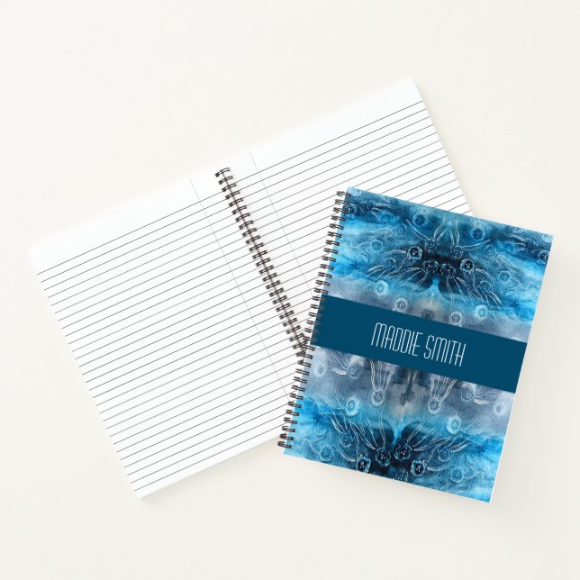 Moon jellyfish batik print notebook (Inside)