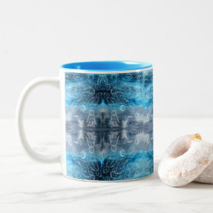 Moon jellyfish batik print Two-Tone coffee mug