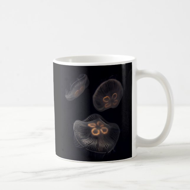 Moon Jellyfish Swimming Coffee Mug (Right)