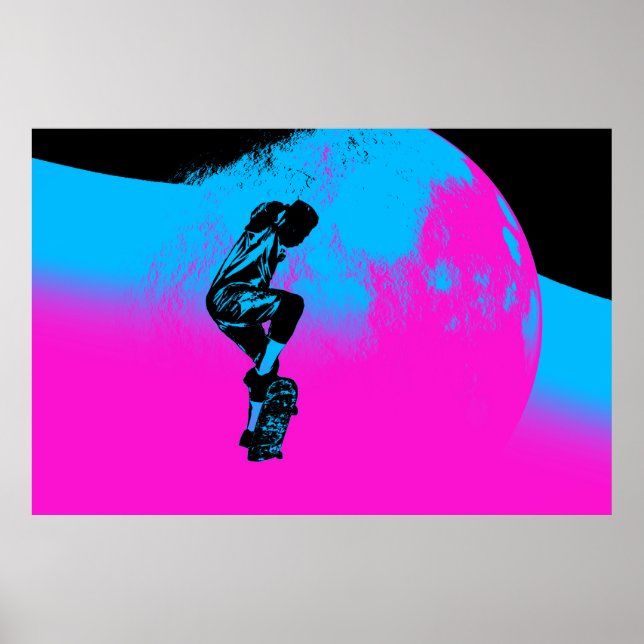 Moon Jumping- Skateboarder   Poster (Front)