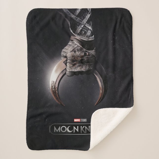 Moon Knight Clasping Crescent Dart Poster Art Sherpa Blanket (Front)