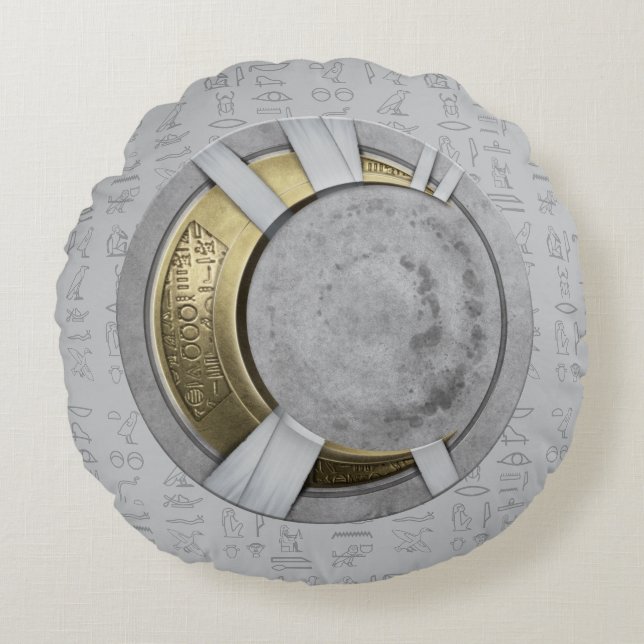 Moon Knight Crescent Moon Chest Icon Round Pillow (Front)