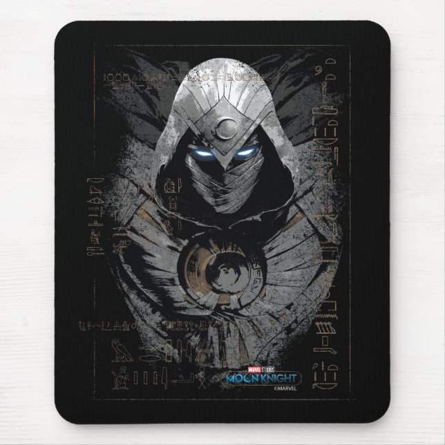 Moon Knight Dark Hieroglyphic Character Slab Mouse Pad (Front)