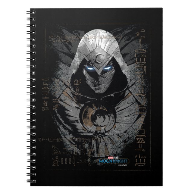 Moon Knight Dark Hieroglyphic Character Slab Notebook (Front)