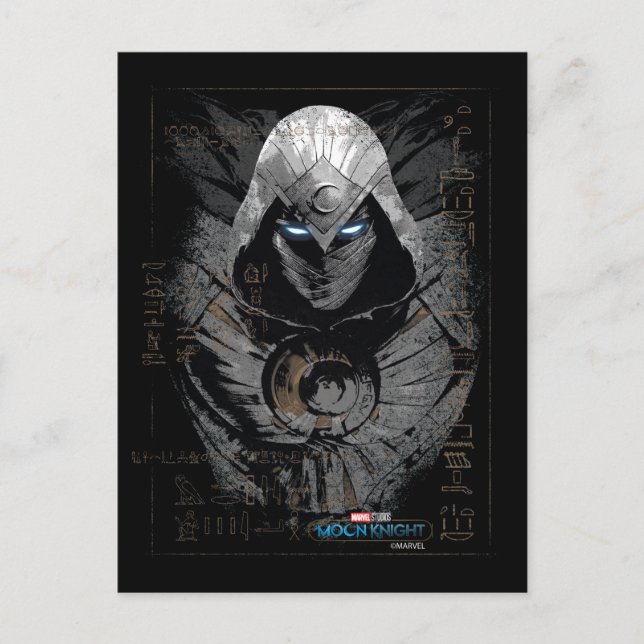 Moon Knight Dark Hieroglyphic Character Slab Postcard (Front)