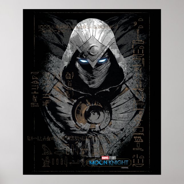 Moon Knight Dark Hieroglyphic Character Slab Poster (Front)