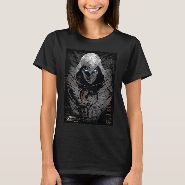 Moon Knight Dark Hieroglyphic Character Slab T-Shirt (Front)