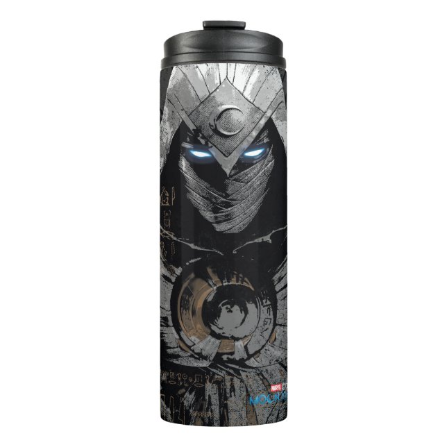 Moon Knight Dark Hieroglyphic Character Slab Thermal Tumbler (Front)