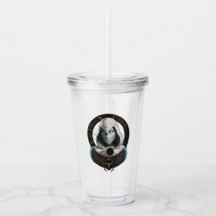 Moon Knight Egyptian Scarab Graphic Acrylic Tumbler