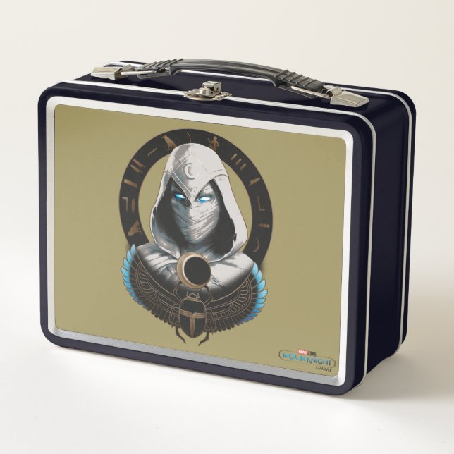 Moon Knight Egyptian Scarab Graphic Metal Lunch Box (Front)