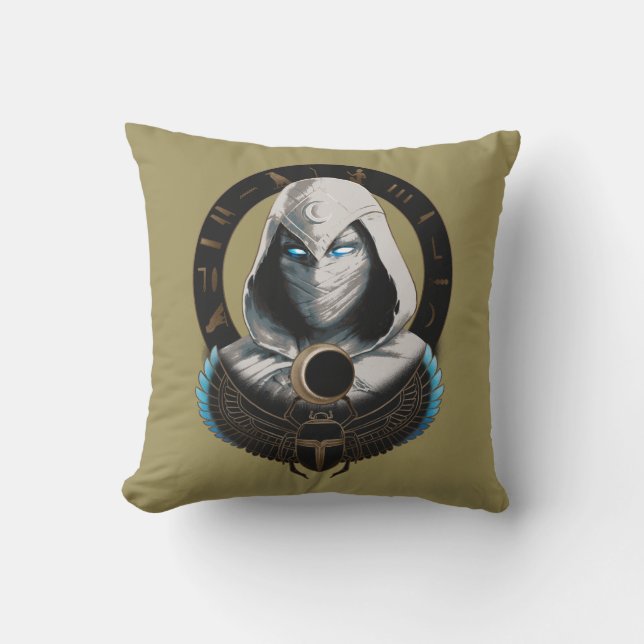Moon Knight Egyptian Scarab Graphic Throw Pillow (Front)