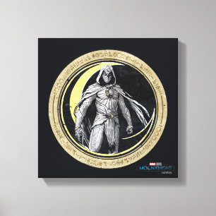 Moon Knight Gold Crescent Moon Character Graphic Canvas Print