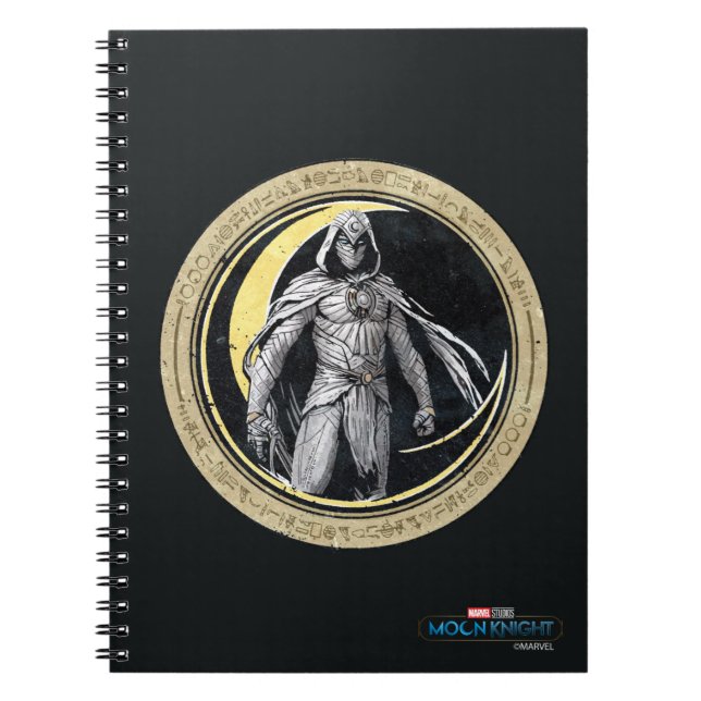 Moon Knight Gold Crescent Moon Character Graphic Notebook (Front)