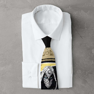 Moon Knight Gold Crescent Moon Character Graphic Tie
