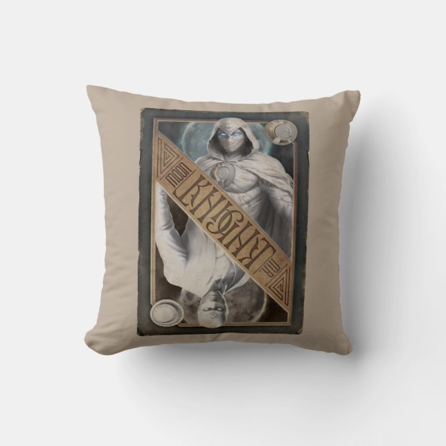 Moon Knight/Mr. Knight Ancient Card Graphic Throw Pillow (Front)