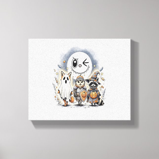 Moon Knight Raccoon Halloween Canvas Print (Front)