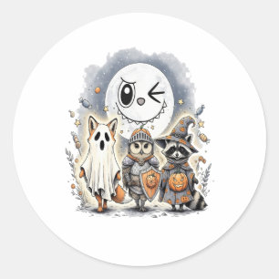 Moon Knight Raccoon Halloween Classic Round Sticker