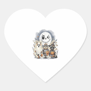 Moon Knight Raccoon Halloween Heart Sticker