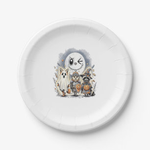 Moon Knight Raccoon Halloween Paper Plate