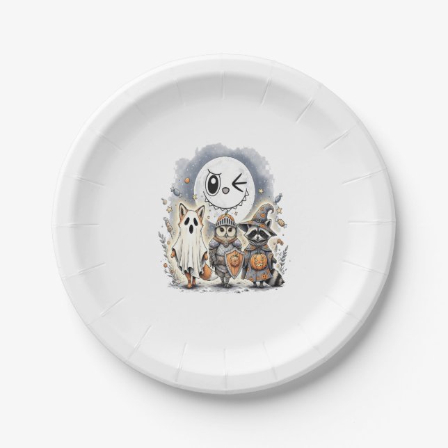 Moon Knight Raccoon Halloween Paper Plate (Front)