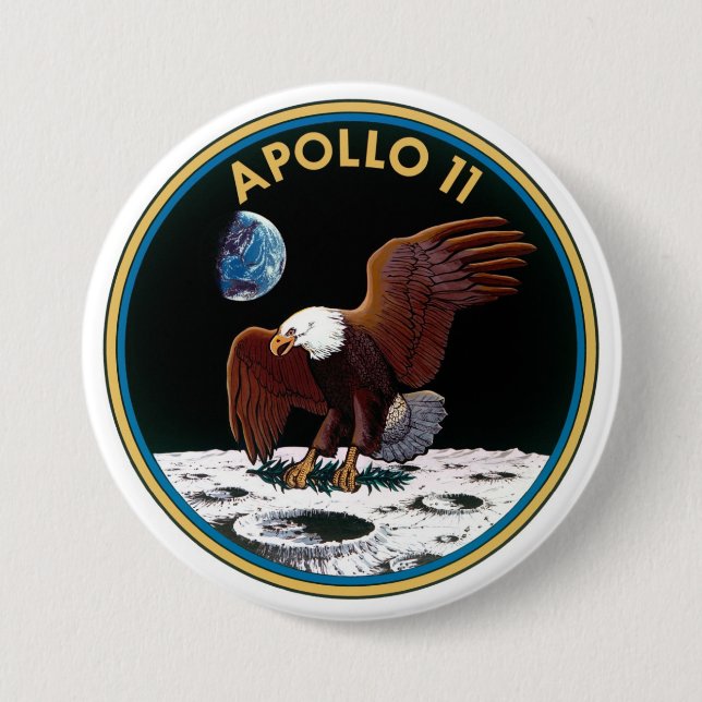 Moon Landing 50th Anniversary Apollo 11 Mission 3 Inch Round Button (Front)