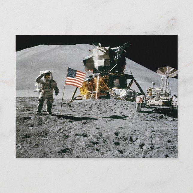 moon landing apollo 15 lunar module nasa 1971 postcard (Front)