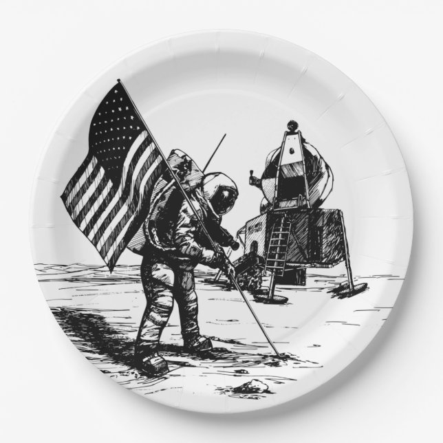 Moon Landing Paper Plate (Front)