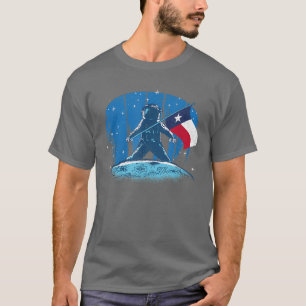 Moon Landing Patriotic Texan Flag Astronaut Proud T-Shirt