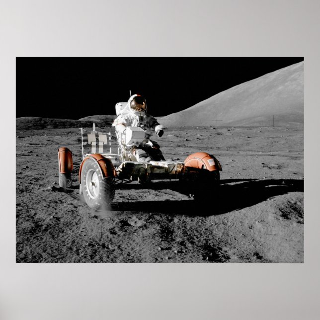 moon landing vehicle astronaut space poster (Front)