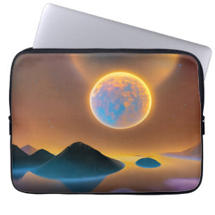 Moon landscape art   laptop sleeve