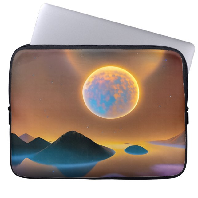 Moon landscape art   laptop sleeve (Front)