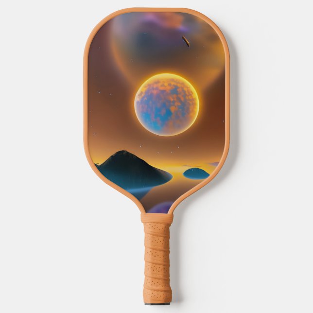 Moon landscape art   pickleball paddle (Front)