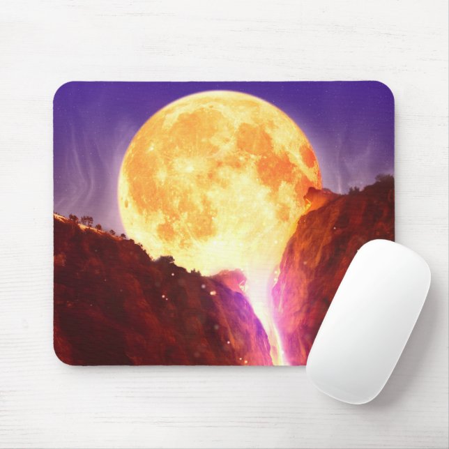 Moon Lava Waterfall Mouse Pad (With Mouse)