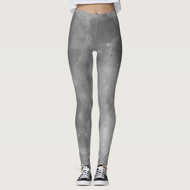 Moon Leggings Cool Lunar Surface Legging Pants (Front)