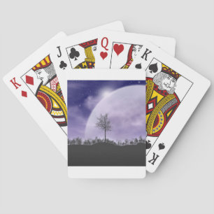 Moon Light Stars Sky Trees Whimsical Personalize Playing Cards